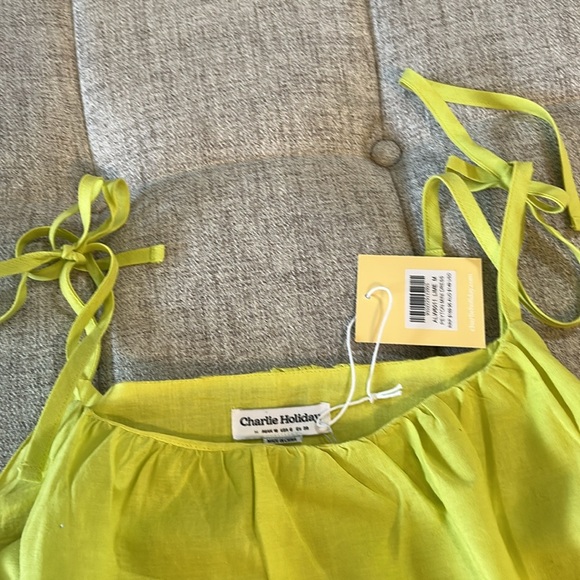 NWT CHARLIE HOLIDAY WOMENS LIME PEYTON MINI DRESS SIZE M - Picture 5 of 11